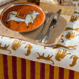 Nappe indienne coton fauve byzantine