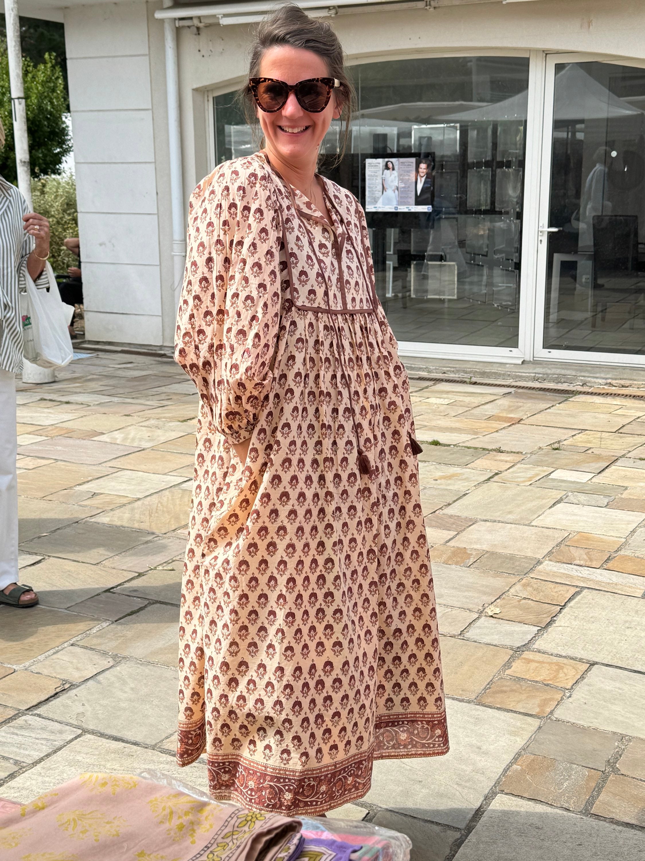 Robe ample marron glacé