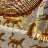 Nappe indienne motif animal fauve byzantine