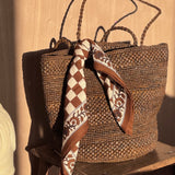 Petit foulard CHECKS Bistre