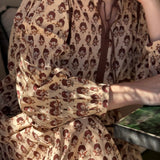 Robe indienne beige et marron