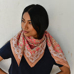 Foulard indien rose hélios 