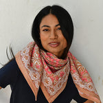 Foulard coton rose hélios
