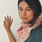 Grand foulard indien femme rose hélios 