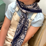 Foulard coton bleu Antioche 