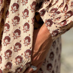 Robe marron glacé fleurs