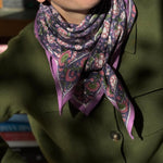 foulard bougainvilliers bleu blockprint byzantine 