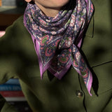 foulard bougainvilliers bleu blockprint byzantine 