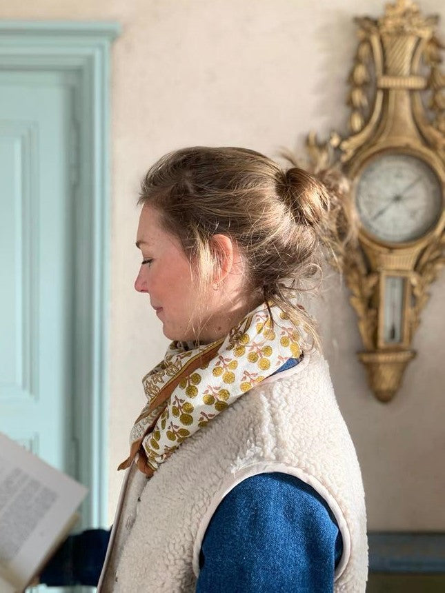 Foulard blockprint Ninive Moutarde - byzantine APW - 4.jpg