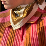 Veste matelassée JOSEPH rayée rose et noisette
