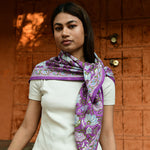Foulard fleuri violet 114