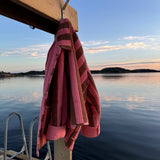 Veste matelassée JOSEPH rayée rose et noisette