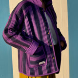 Veste matelassée JOSEPH rayée bleu et violet
