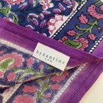 Foulard Bougainvilliers Bleu en coton blockprint indien - byzantine APW - 4.jpg