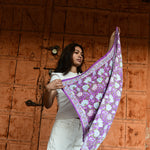 Foulard violet Block Print indien 114