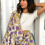 grand foulard blockprint penelope vert myrtille Inde 