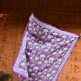 Grand foulard fleuri violet 114 byzantine