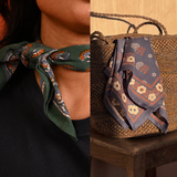 Duo de Petits Foulards – ANASTASE Bleu Marine & SÉLÉNÉ Vert