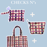 Ensemble Cabas, Pochette & Trousse – CHECKS N°1