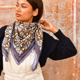 Grand foulard CARTHAGE Bleu
