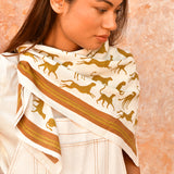 Grand foulard FAUVE Noisette