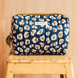 Trousse de toilette femme XL - LÉOPARD Bleu marine