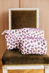 Trousse de toilette femme XL - LÉOPARD Écru et Violet