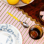Set de table en coton matelassé rayé rose