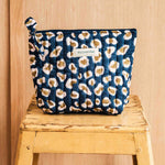 Grande trousse beauté femme léopard bleu marine