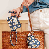 Porte clés grigri léopard bleu en forme de coeur