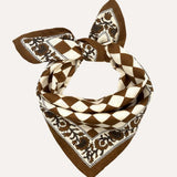 Petit foulard CHECKS Bistre