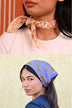 Duo de petits foulards – CALYPSO Rose & FAUVE Bleu Horizon