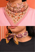 Duo de petits foulards – N°114 Rose & HÉLIOS Écru