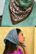 Duo de petits foulards - ANTIOCHE Kaki & SÉLÉNÉ Bleu horizon