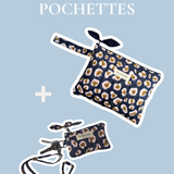 Duo Pochette & Porte-cartes – LÉOPARD Bleu marine
