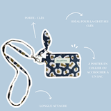 Duo Pochette & Porte-cartes – LÉOPARD Bleu marine