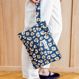 Duo Pochette & Porte-cartes – LÉOPARD Bleu marine