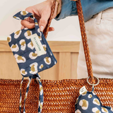 Duo Pochette & Porte-cartes – LÉOPARD Bleu marine