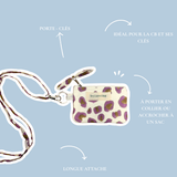 Duo Pochette & Porte-cartes – LÉOPARD Écru et Violet