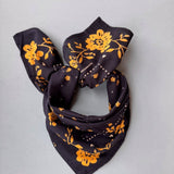 Foulard ANTONIA Bleu marine et ocre