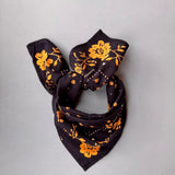 Foulard ANTONIA Bleu marine et ocre