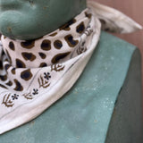 Foulard 60x60cm LÉOPARD Écru