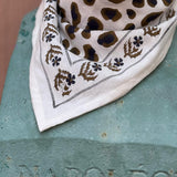 Foulard 60x60cm LÉOPARD Écru