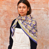 Grand foulard N° 113 Bleu