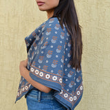 Grand foulard ANASTASE Bleu marine