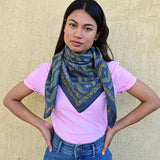 Grand foulard ANTOINETTE Bleu marine