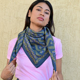 Grand foulard ANTOINETTE Bleu marine