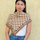 Grand foulard CHECKS Bistre