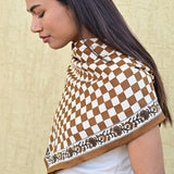 Grand foulard CHECKS Bistre