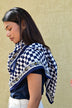 Grand foulard CHECKS Bleu marine